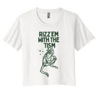 Rizz Em With The Tism Women's Crop Top Tee