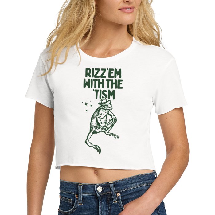 Rizz Em With The Tism Women's Crop Top Tee