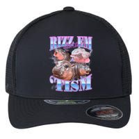 Rizz Em With The Tism Meme Moo Deng Flexfit Unipanel Trucker Cap