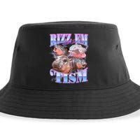 Rizz Em With The Tism Meme Moo Deng Sustainable Bucket Hat