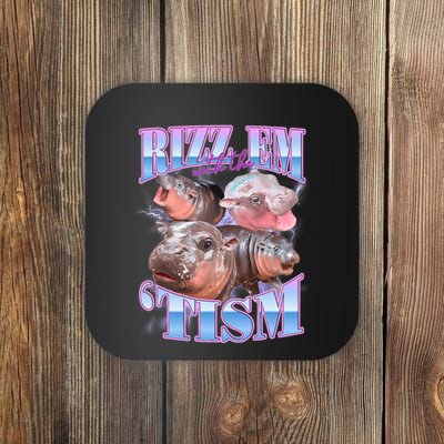 Rizz Em With The Tism Meme Moo Deng Coaster