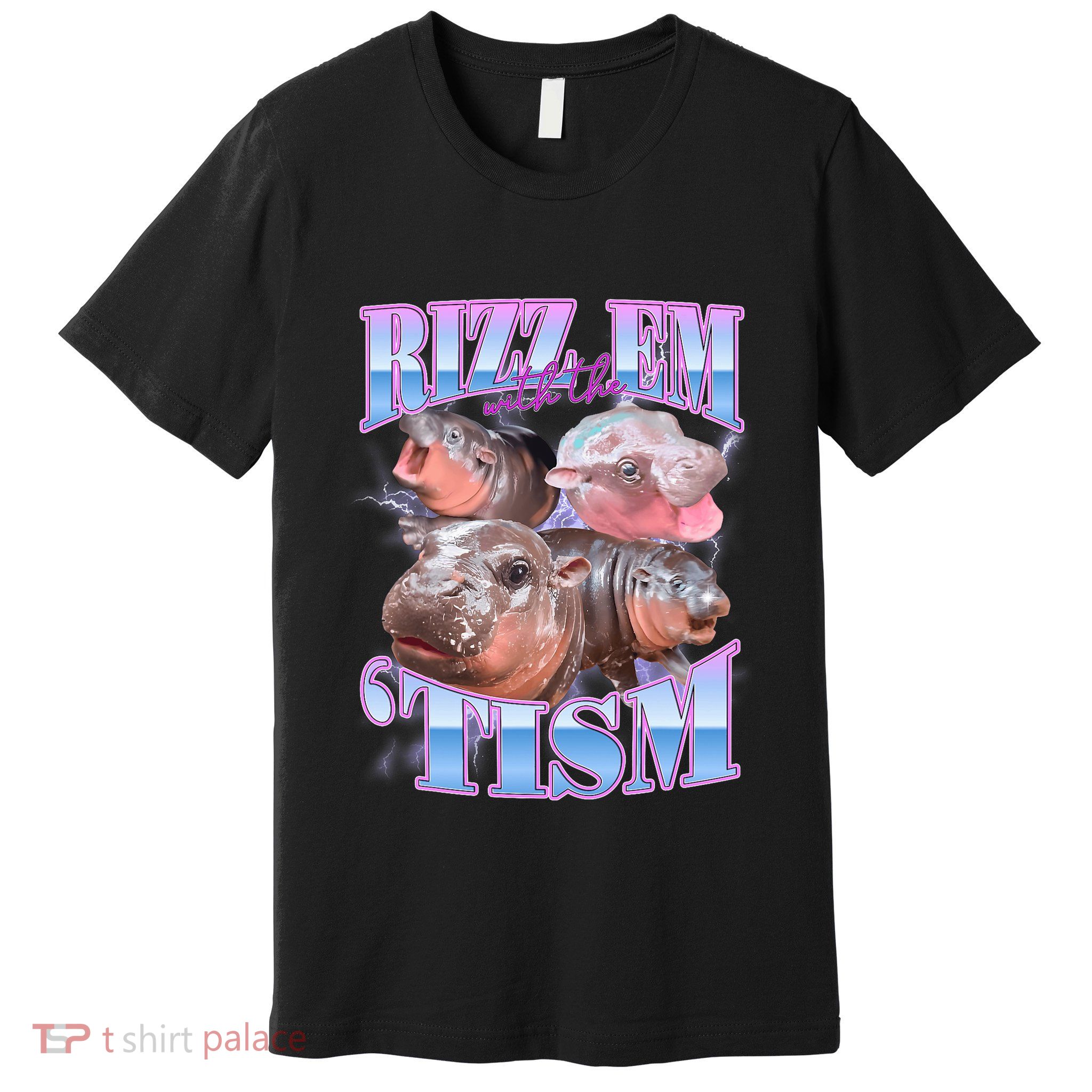 Rizz Em With The Tism Meme Moo Deng Premium T-Shirt