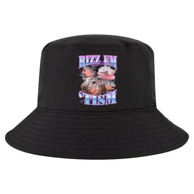 Rizz Em With The Tism Meme Moo Deng Cool Comfort Performance Bucket Hat