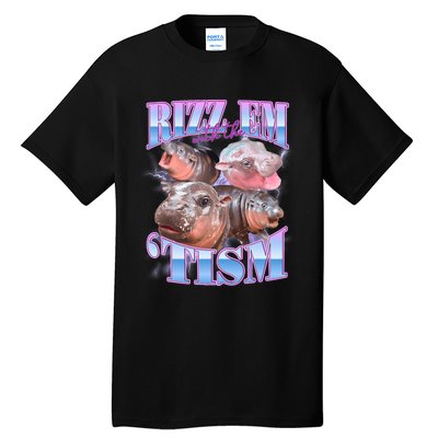 Rizz Em With The Tism Meme Moo Deng Tall T-Shirt