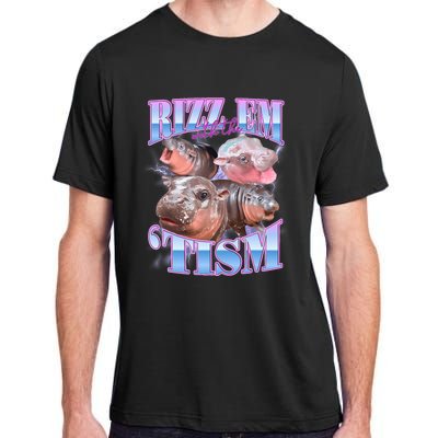 Rizz Em With The Tism Meme Moo Deng Adult ChromaSoft Performance T-Shirt