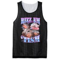 Rizz Em With The Tism Meme Moo Deng Mesh Reversible Basketball Jersey Tank