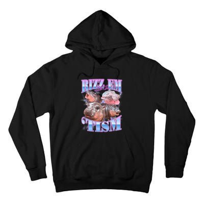 Rizz Em With The Tism Meme Moo Deng Tall Hoodie