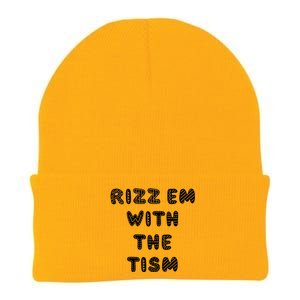 Rizz Em With The Tism Autism Funny Cute Gift Knit Cap Winter Beanie