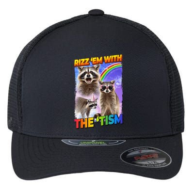 Rizz Em With The Tism Rizzler Ohio Rizz Flexfit Unipanel Trucker Cap