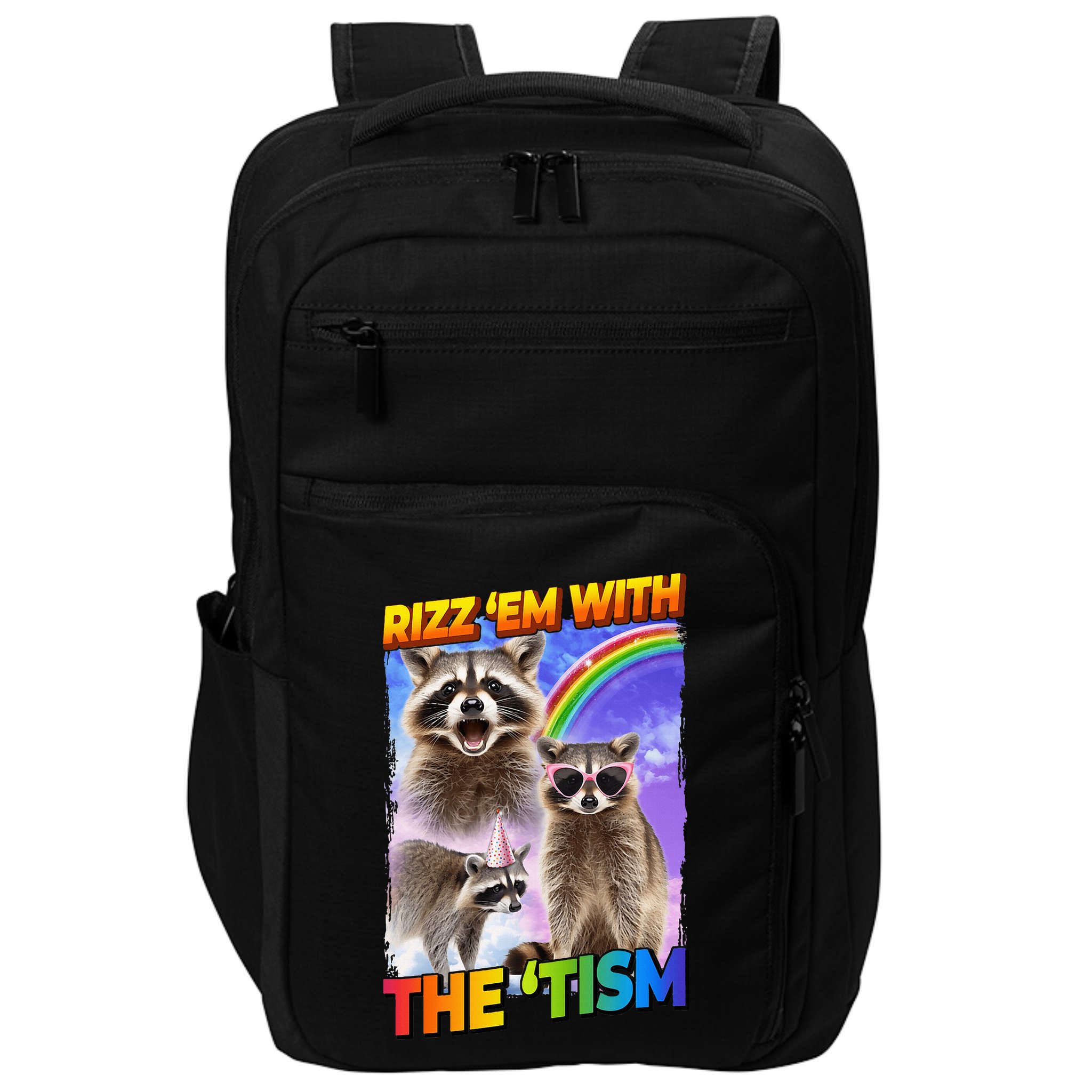 Rizz Em With The Tism Rizzler Ohio Rizz Impact Tech Backpack