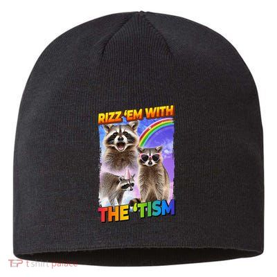 Rizz Em With The Tism Rizzler Ohio Rizz Sustainable Beanie