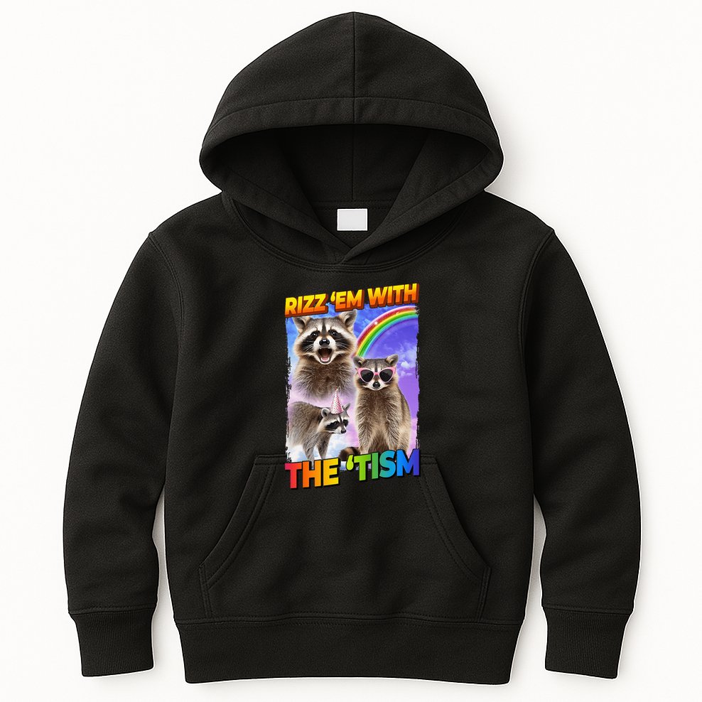 Rizz Em With The Tism Rizzler Ohio Rizz Kids Hoodie