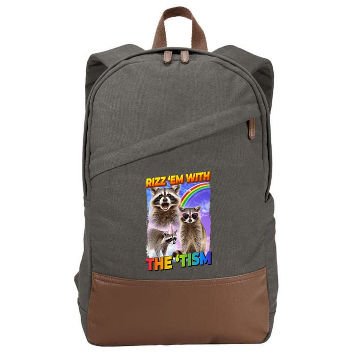 Rizz Em With The Tism Rizzler Ohio Rizz Cotton Canvas Backpack