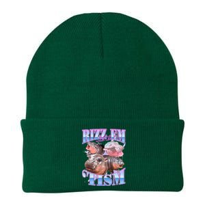 Rizz Em With The Tism Meme Moo Deng Knit Cap Winter Beanie