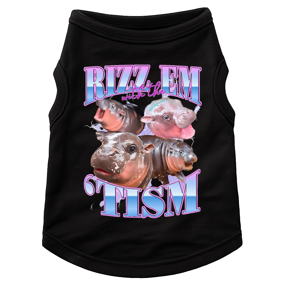 Rizz Em With The Tism Meme Moo Deng Doggie Tank