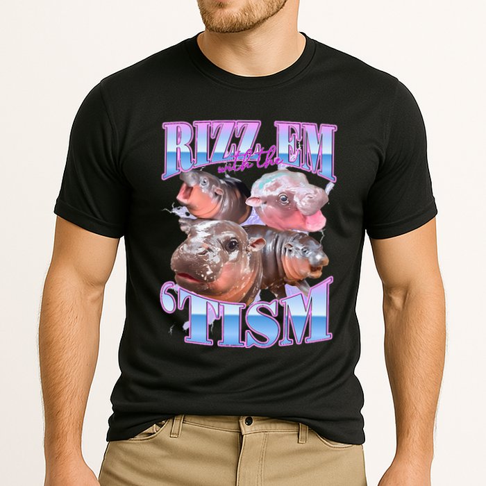 Rizz Em With The Tism Meme Moo Deng Performance Shirt