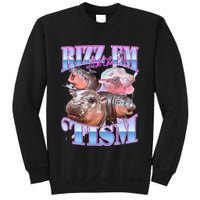 Rizz Em With The Tism Meme Moo Deng Sweatshirt