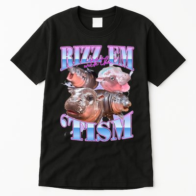 Rizz Em With The Tism Meme Moo Deng Tall T-Shirt