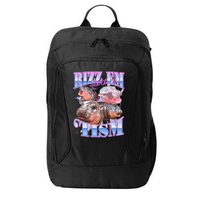 Rizz Em With The Tism Meme Moo Deng City Backpack