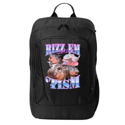 Rizz Em With The Tism Meme Moo Deng City Backpack