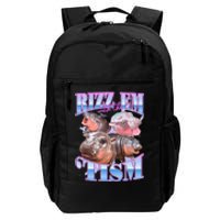 Rizz Em With The Tism Meme Moo Deng Daily Commute Backpack