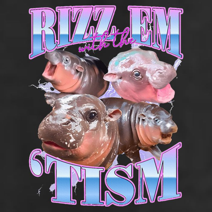 Rizz Em With The Tism Meme Moo Deng 15oz Campfire Ceramic Mug