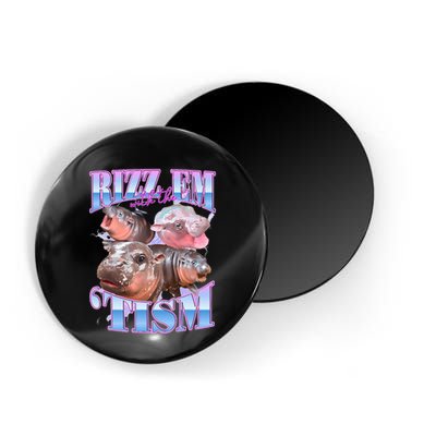 Rizz Em With The Tism Meme Moo Deng Magnet