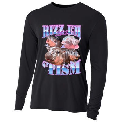 Rizz Em With The Tism Meme Moo Deng Cooling Performance Long Sleeve Crew