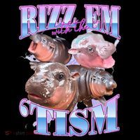 Rizz Em With The Tism Meme Moo Deng Baby Bodysuit