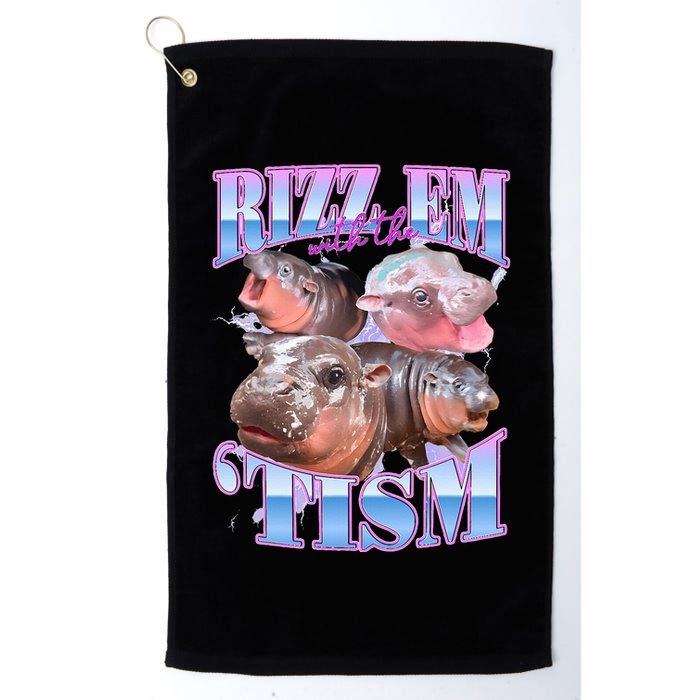 Rizz Em With The Tism Meme Moo Deng Golf Towel