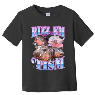 Rizz Em With The Tism Meme Moo Deng Toddler T-Shirt