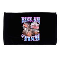 Rizz Em With The Tism Meme Moo Deng Microfiber Hand Towel
