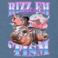 Rizz Em With The Tism Meme Moo Deng Garment-Dyed Sweatshirt