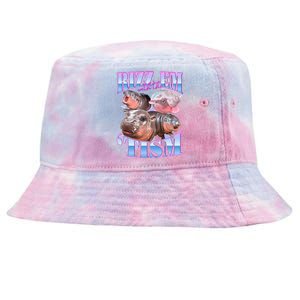 Rizz Em With The Tism Meme Moo Deng Tie-Dyed Bucket Hat