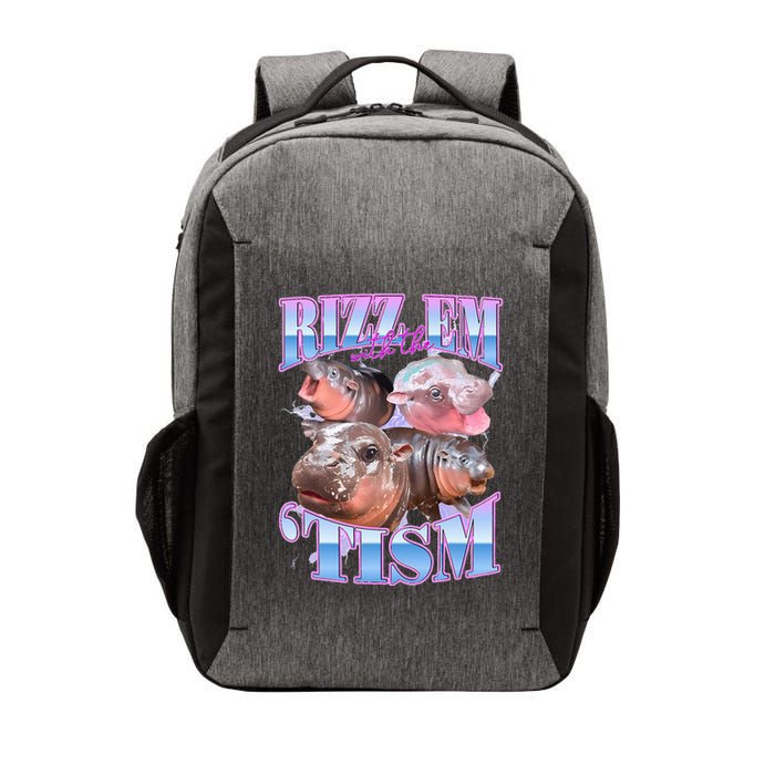 Rizz Em With The Tism Meme Moo Deng Vector Backpack