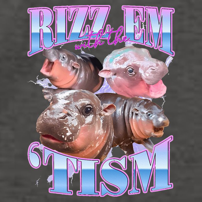 Rizz Em With The Tism Meme Moo Deng Vector Backpack
