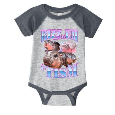 Rizz Em With The Tism Meme Moo Deng Infant Baby Jersey Bodysuit