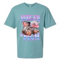 Rizz Em With The Tism Meme Moo Deng Sueded Cloud Jersey T-Shirt