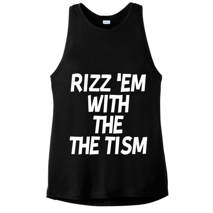 Rizz Em With The Tism Ladies PosiCharge Tri-Blend Wicking Tank