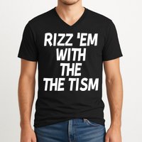 Rizz Em With The Tism V-Neck T-Shirt