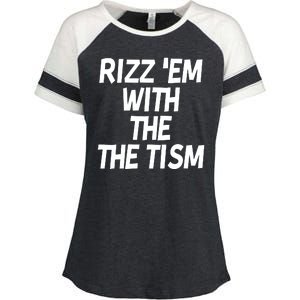 Rizz Em With The Tism Enza Ladies Jersey Colorblock Tee