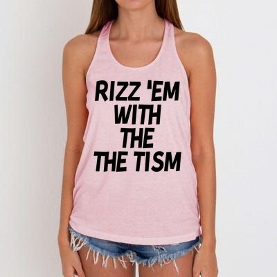 Rizz Em With The Tism Women's Knotted Racerback Tank