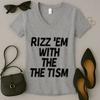 Rizz Em With The Tism Women's V-Neck T-Shirt