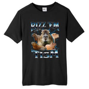 Rizz Em With The Tism Capybara Funny Oddly Dank Meme Tall Fusion ChromaSoft Performance T-Shirt