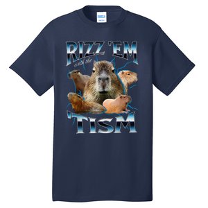 Rizz Em With The Tism Capybara Funny Oddly Dank Meme Tall T-Shirt