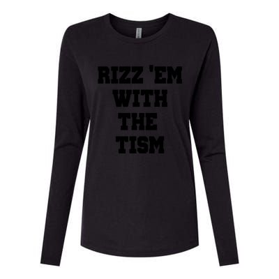 Rizz Em With The Tism Womens Cotton Relaxed Long Sleeve T-Shirt