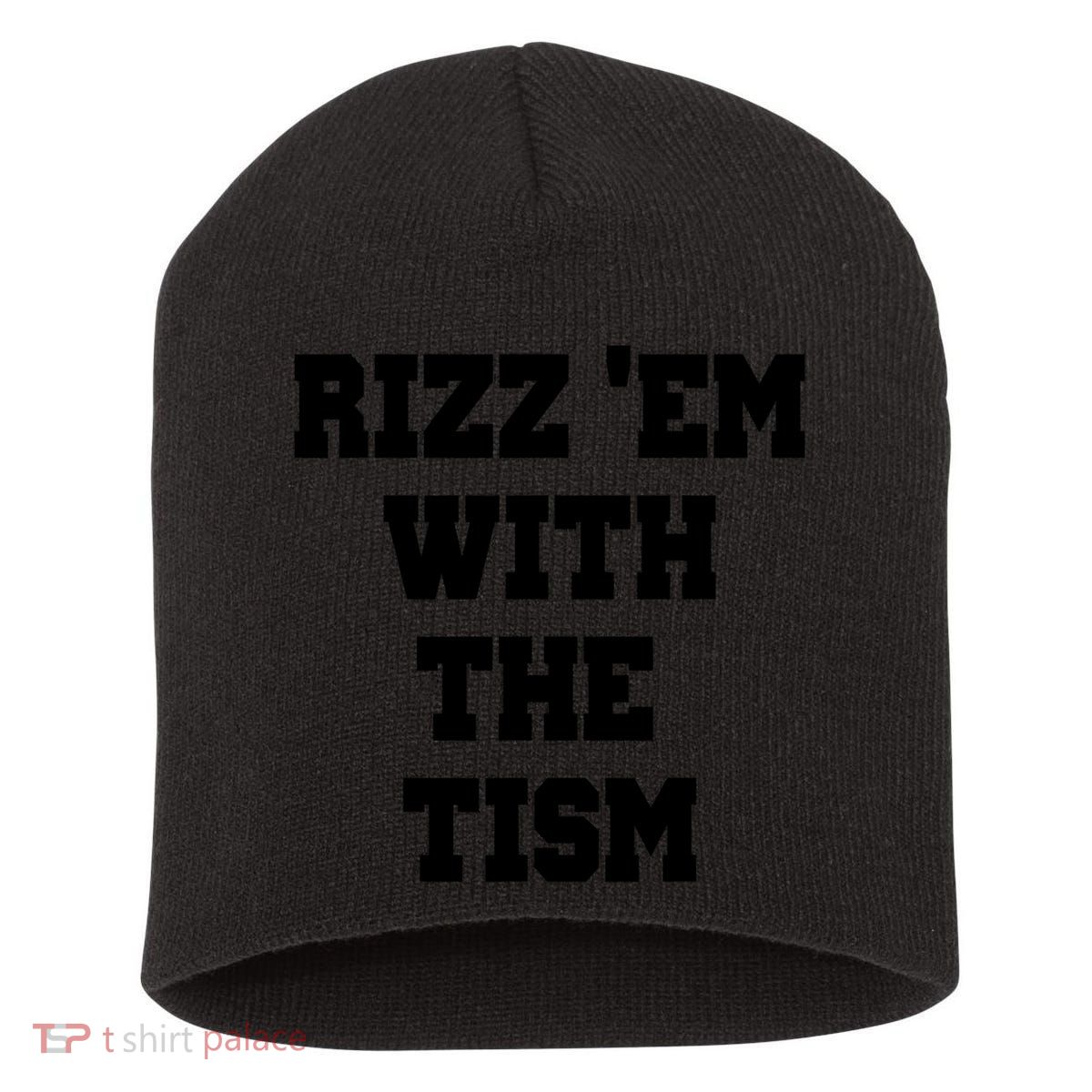 Rizz Em With The Tism Short Acrylic Beanie