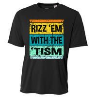 Rizz Em With The Tism Funny Autism Cooling Performance Crew T-Shirt