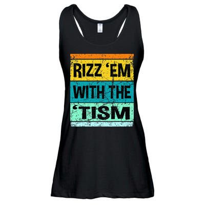Rizz Em With The Tism Funny Autism Ladies Essential Flowy Tank