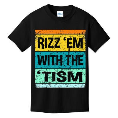 Rizz Em With The Tism Funny Autism Kids T-Shirt